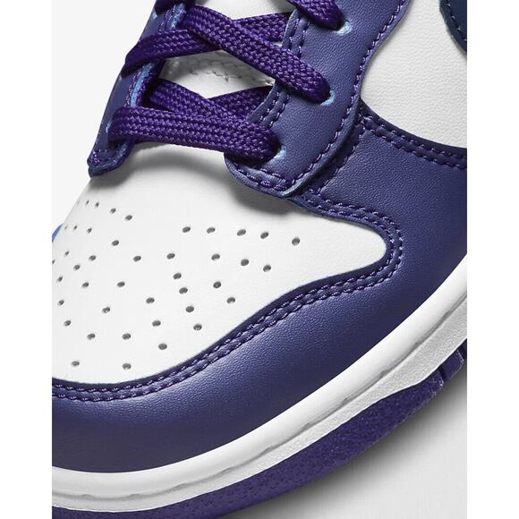 Nike Dunk High GS White Midnight Navy DB2179 104 - SIZE 4Y = 4 MEN / 5.5 WOMEN main image 7